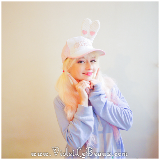 How to make pink outlet bunny ears hat